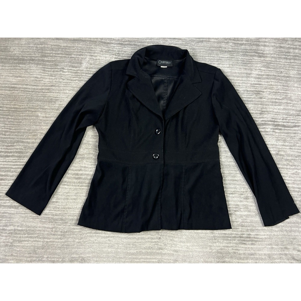 Vintage Courtenay Jacket‎ Womens 16 Black Button Front Polyester